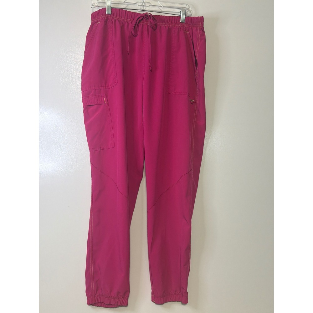 Scrubstar Active Pink Jogger Scrub Pants Womens XL Cargo Pockets Stretch